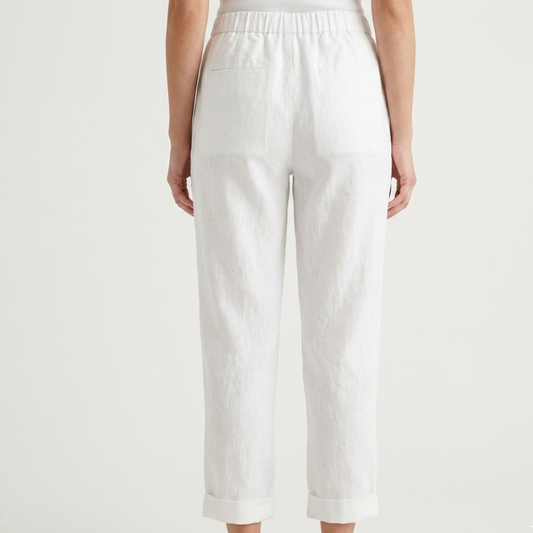 Cropped Linen Trousers Women Summer