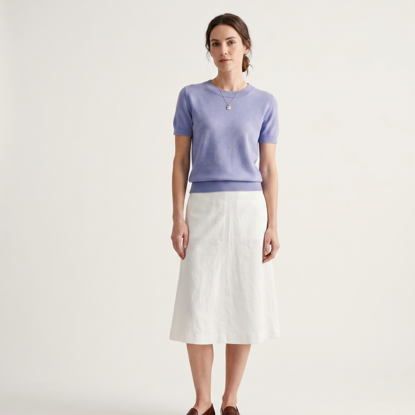 Classic Fit Wool Blend Knit Top Women Casual