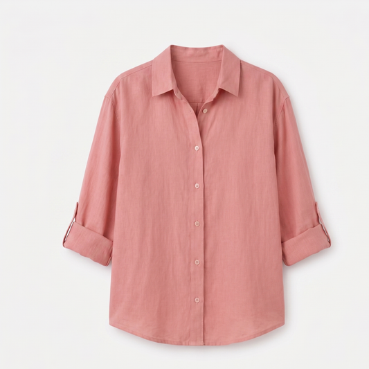 Breathable Linen Cotton Blend Blouse Women Summer
