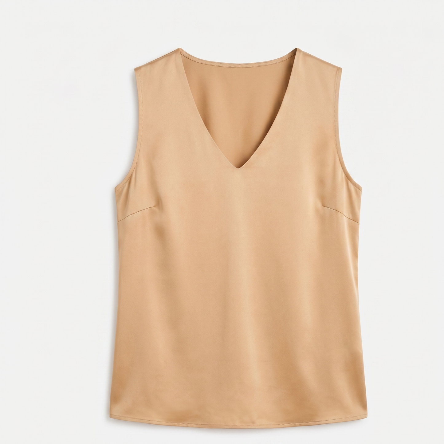 Sleeveless V Neck Satin Blouse Women Elegant