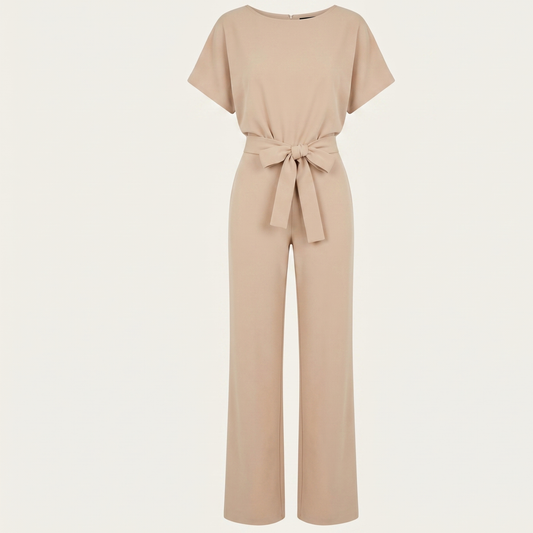 Tie Ribbon Jumpsuit Women Short Sleeved Summer