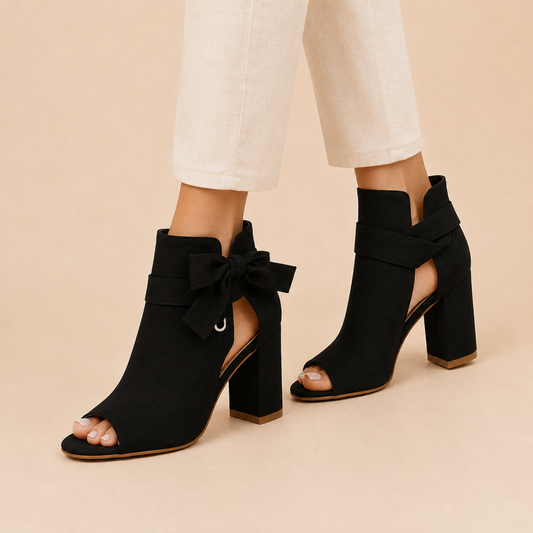 Elegant Suede Block Heel Sandals Women Summer