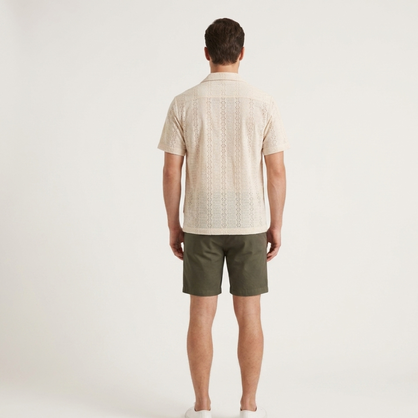Cuban Collar Shirt Men Short Sleeve Summer