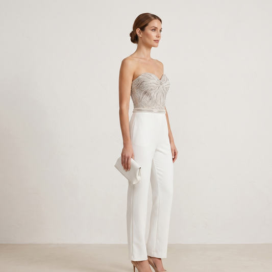 Strapless Sequin Jumpsuit Evening