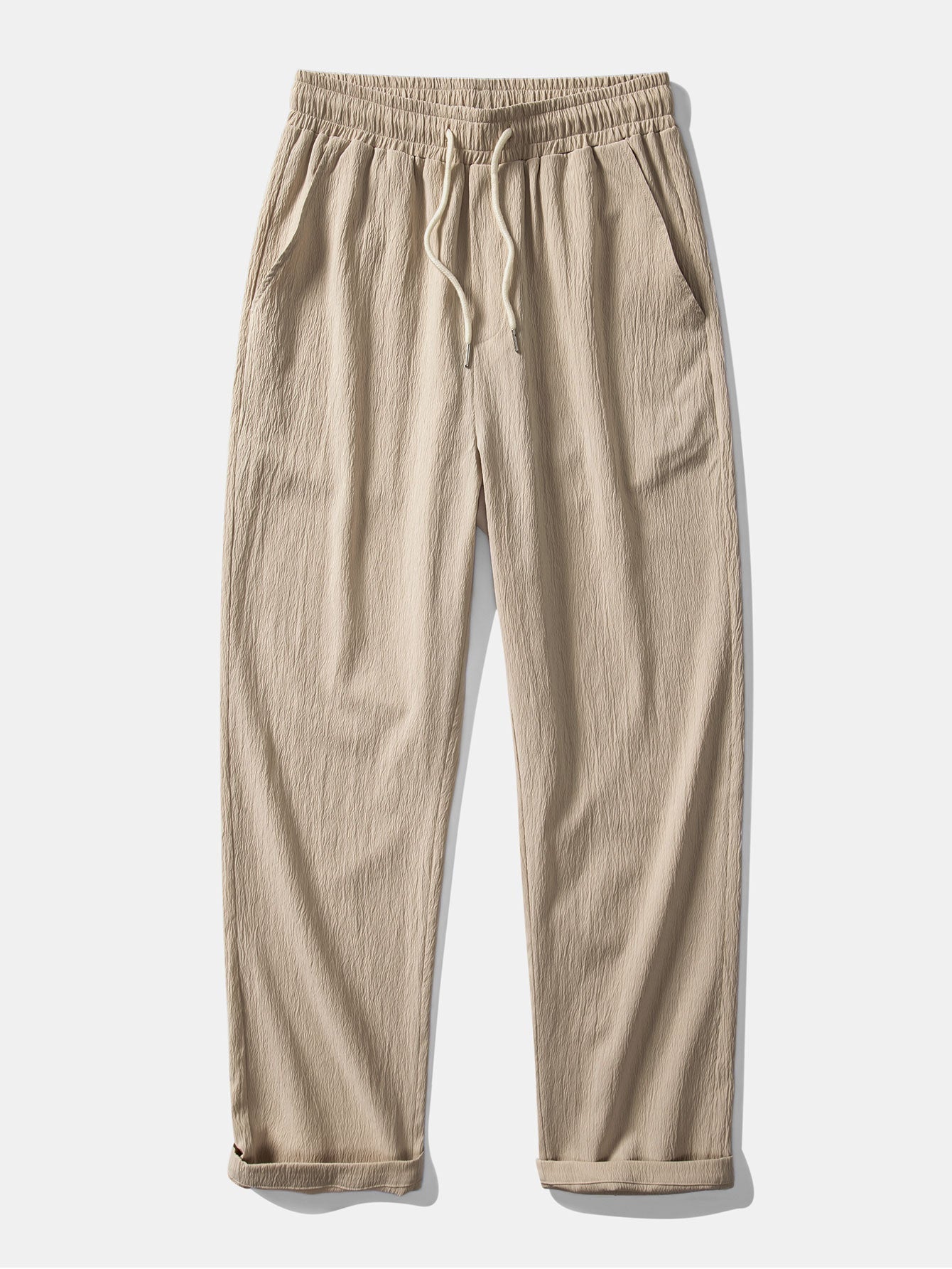 Textured Short Sleeve Shirt and Relaxed Trousers Men's Summer Set