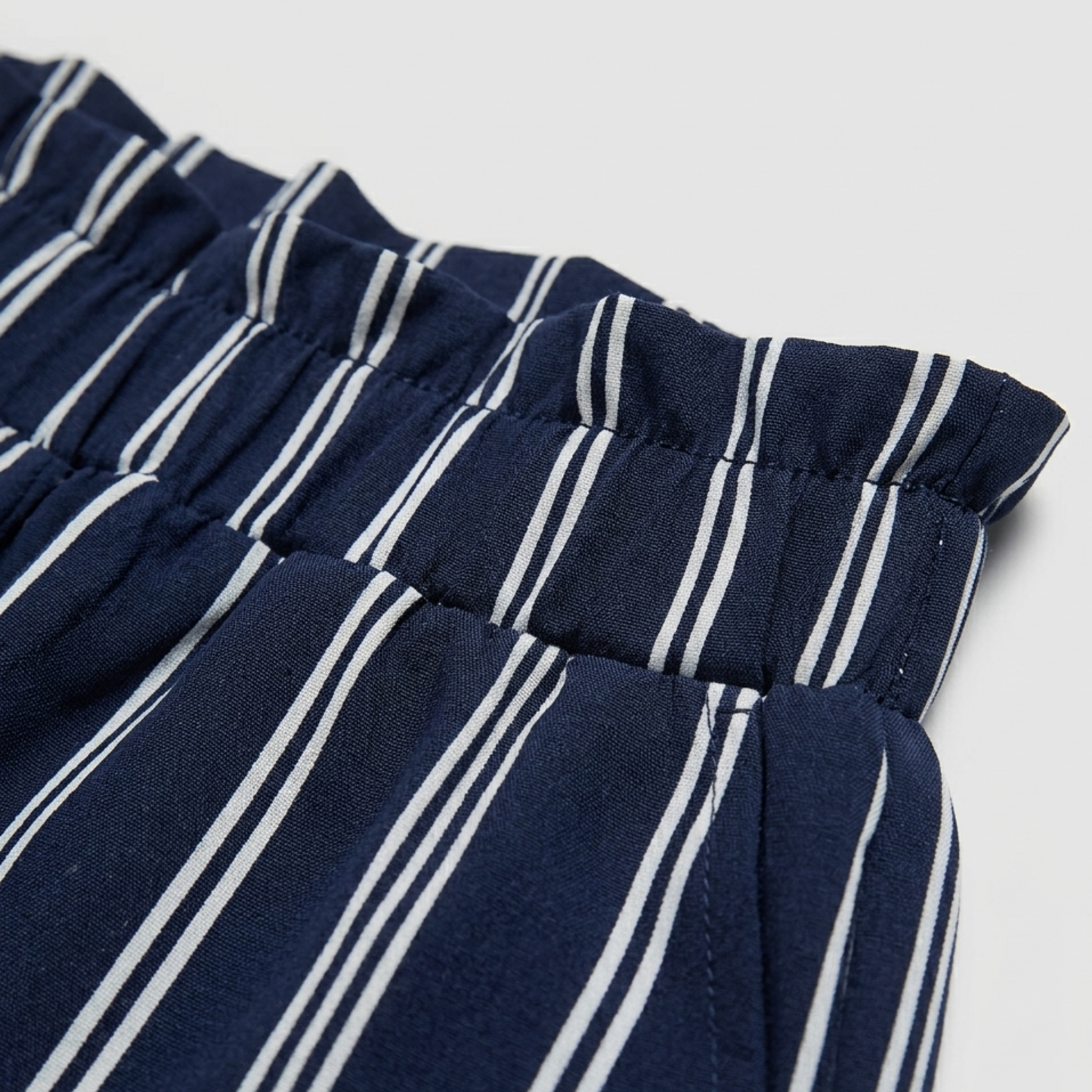 Wide Leg Palazzo Trousers Navy Striped Summer