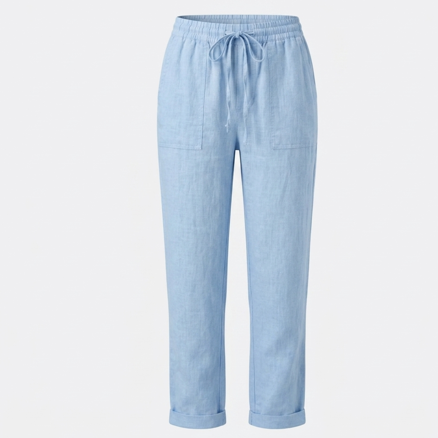 Drawstring Waist Linen Trousers Women Summer