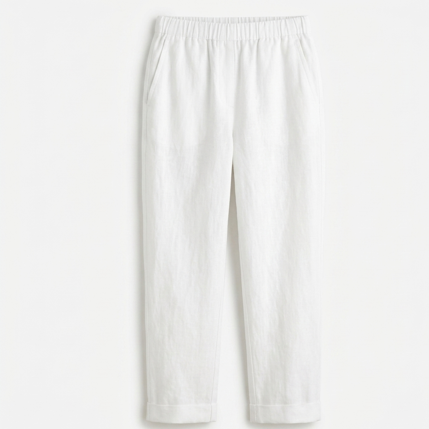 Cropped Linen Trousers Women Summer