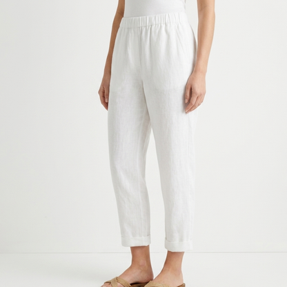 Cropped Linen Trousers Women Summer
