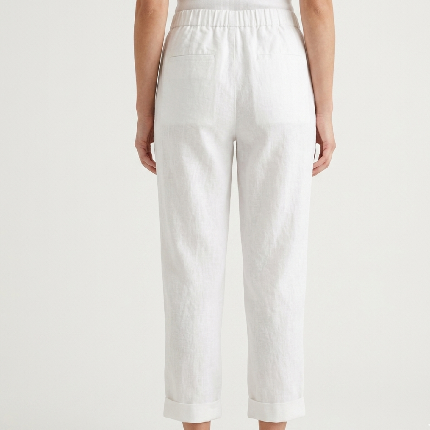 Cropped Linen Trousers Women Summer