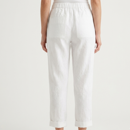 Cropped Linen Trousers Women Summer