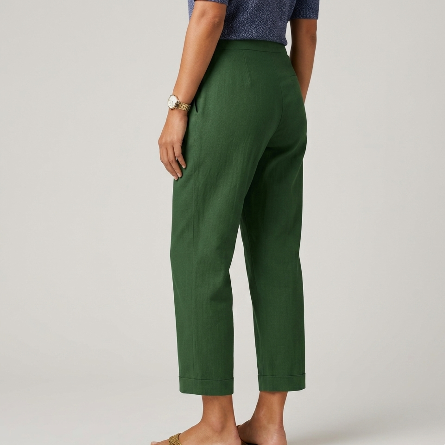 Cropped Linen Trousers Women Summer