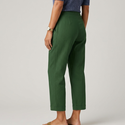 Cropped Linen Trousers Women Summer