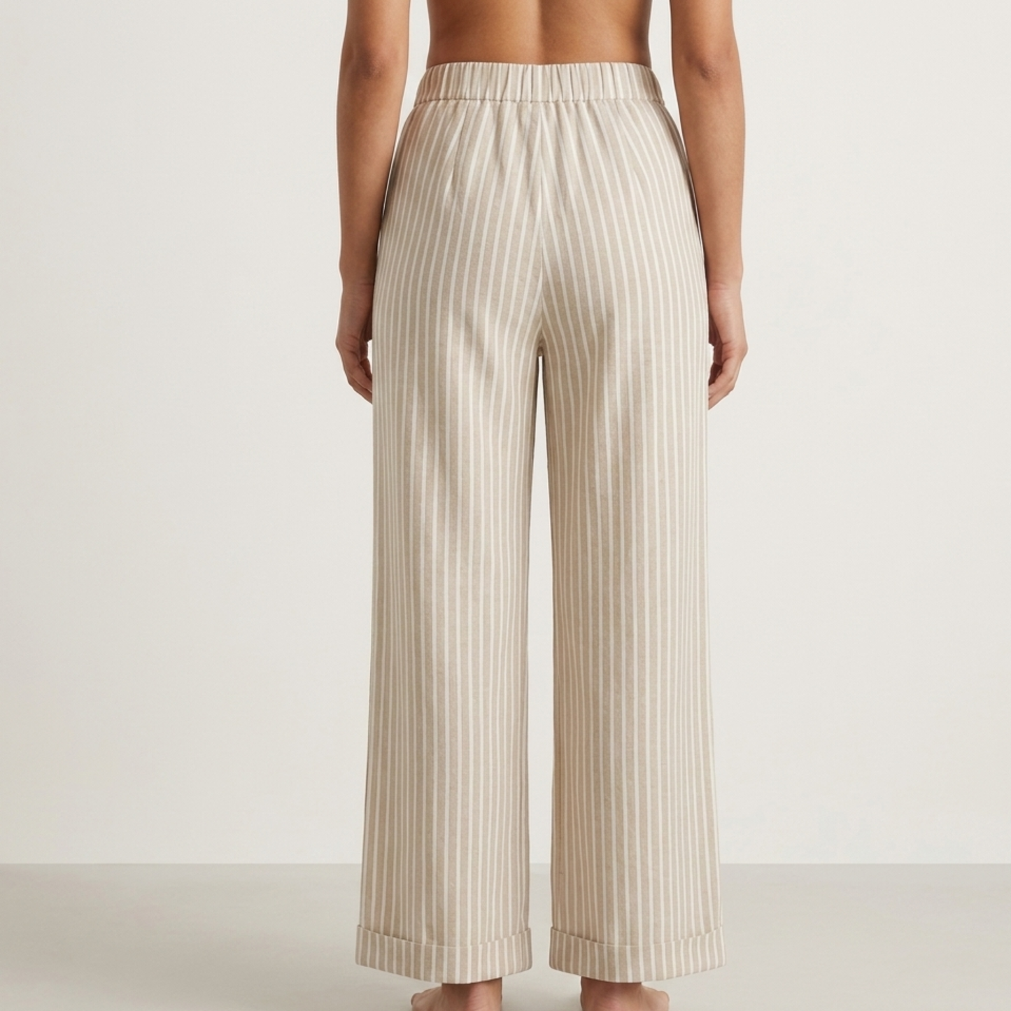 Cropped Wide Leg Linen Trousers Women Summer