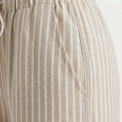 Cropped Wide Leg Linen Trousers Women Summer