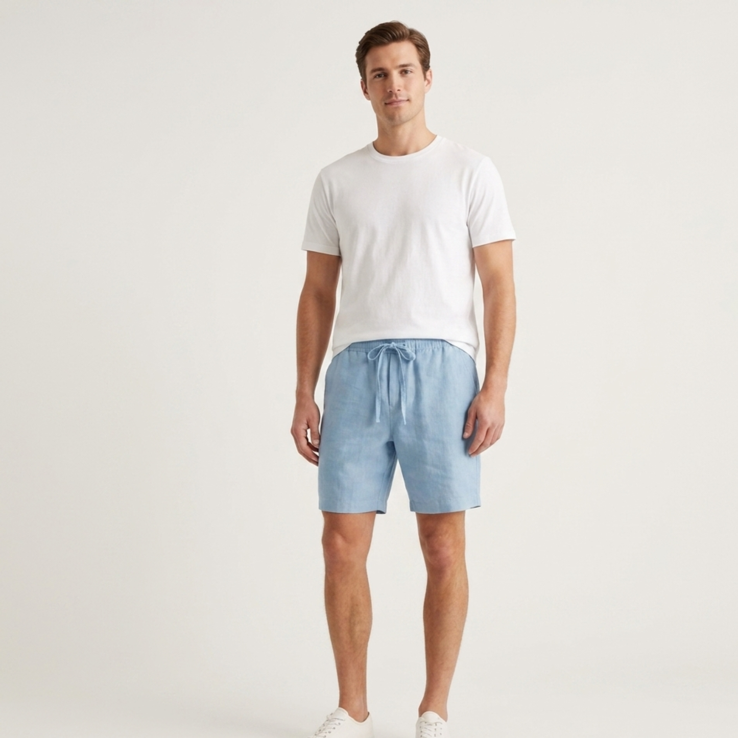 Breathable Linen Shorts Men Summer