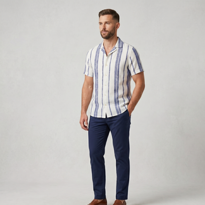 Stylish Short Sleeve Button-Down Shirt Men Summer