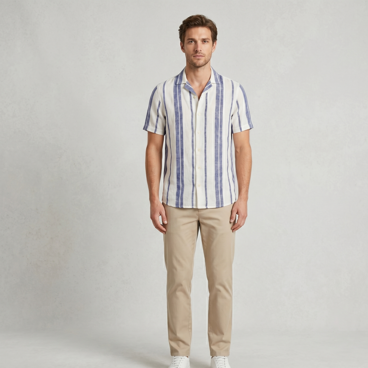 Stylish Short Sleeve Button-Down Shirt Men Summer