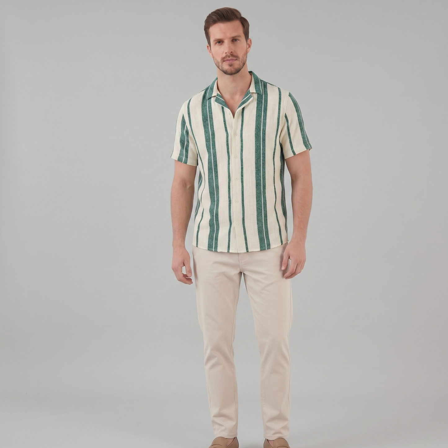 Stylish Short Sleeve Button-Down Shirt Men Summer