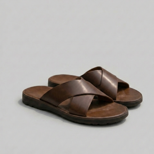 Cross Strap Slide Sandals Men Summer