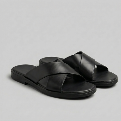 Cross Strap Slide Sandals Men Summer