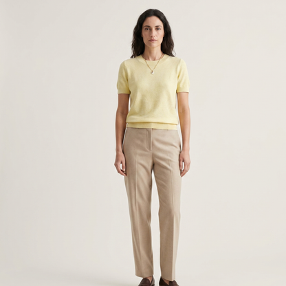 Classic Fit Wool Blend Knit Top Women Casual