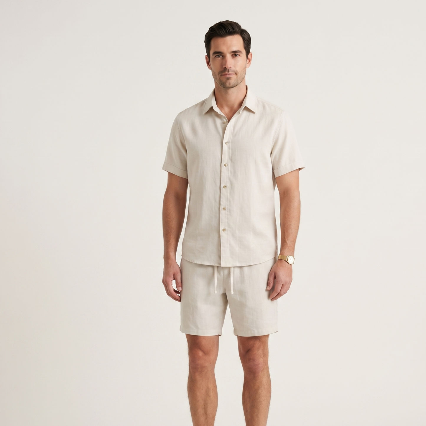 Lightweight Shirt and Shorts Set Men Summer