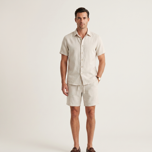 Lightweight Shirt and Shorts Set Men Summer