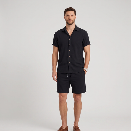 Lightweight Shirt and Shorts Set Men Summer