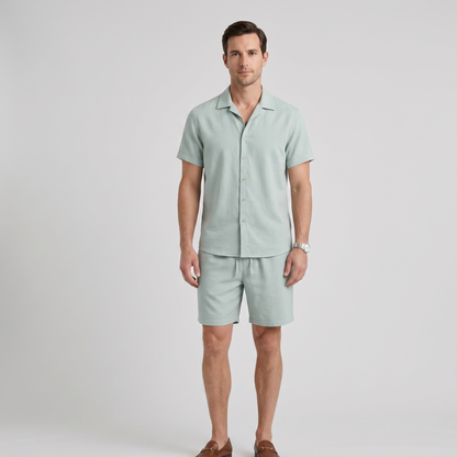 Lightweight Shirt and Shorts Set Men Summer