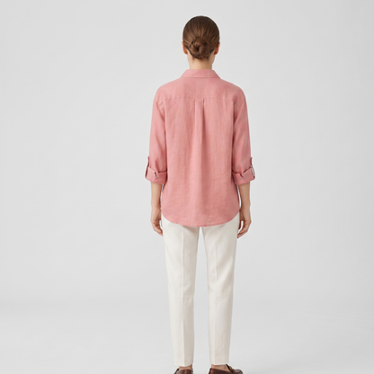 Breathable Linen Cotton Blend Blouse Women Summer