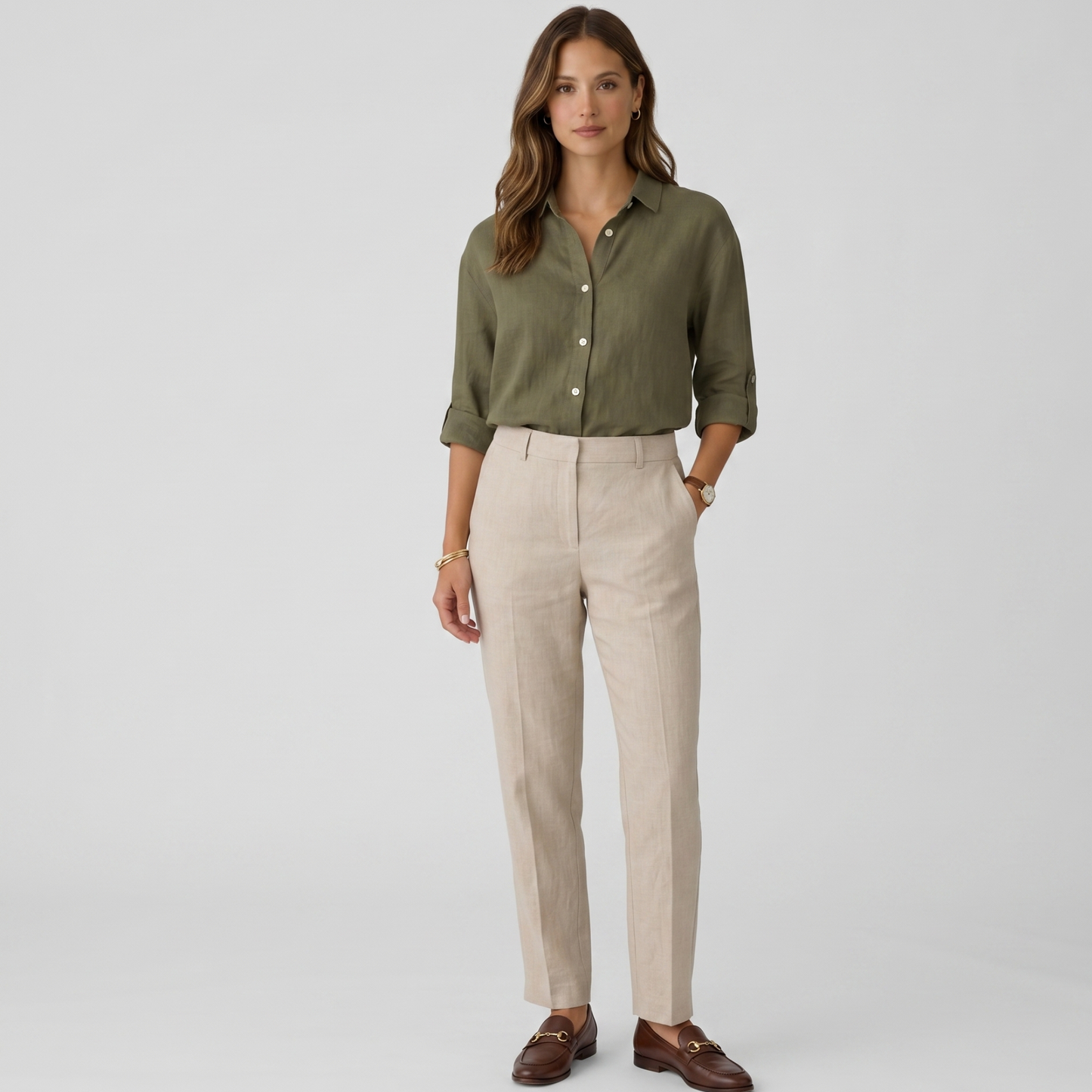 Breathable Linen Cotton Blend Blouse Women Summer