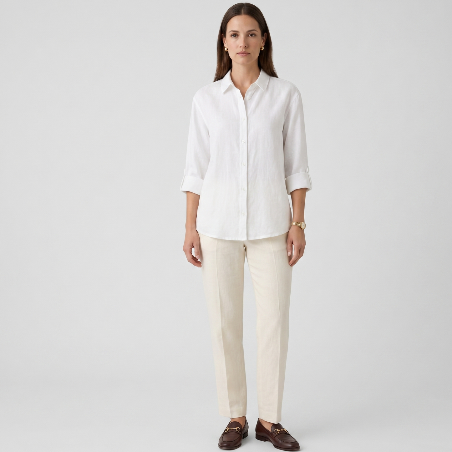 Breathable Linen Cotton Blend Blouse Women Summer