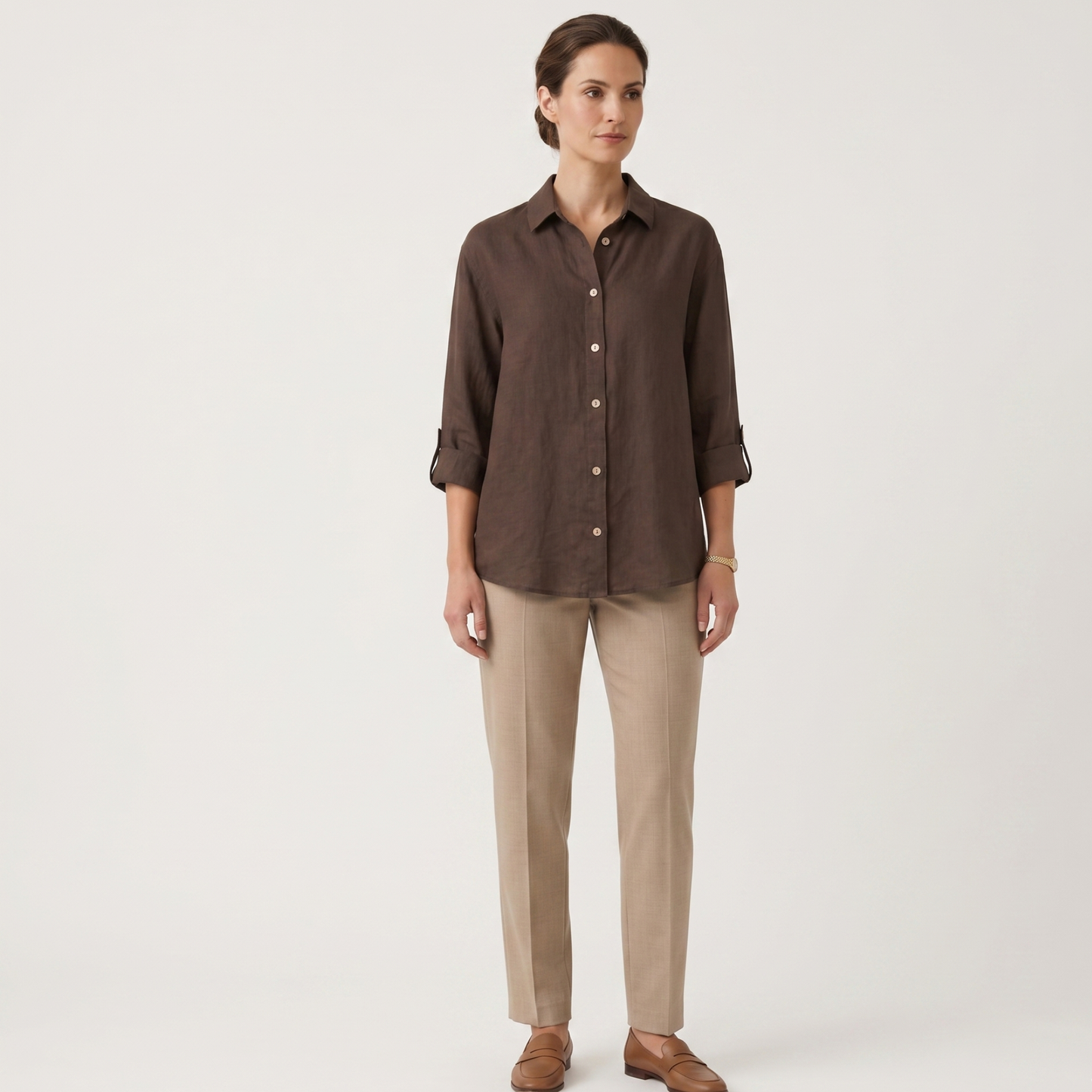 Breathable Linen Cotton Blend Blouse Women Summer