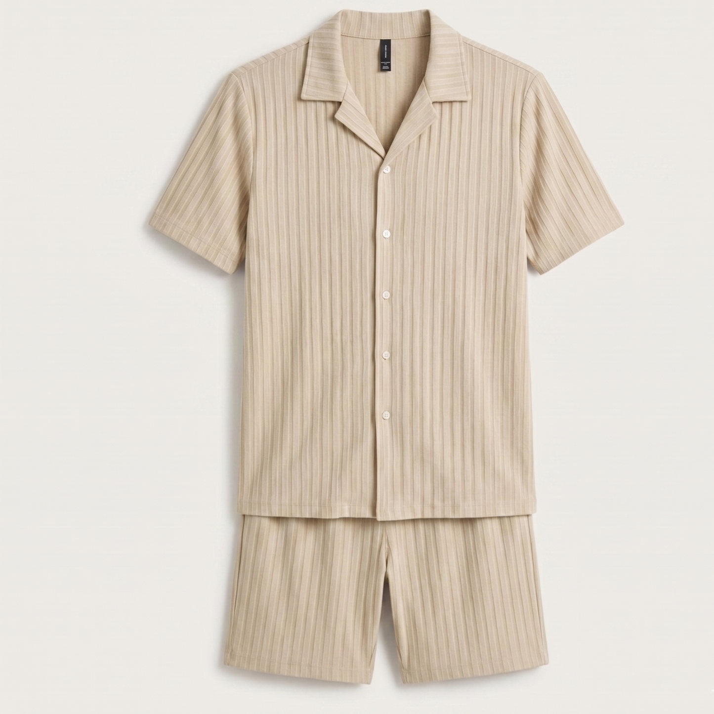 Breathable Men's Shirt and Shorts Set Summer
