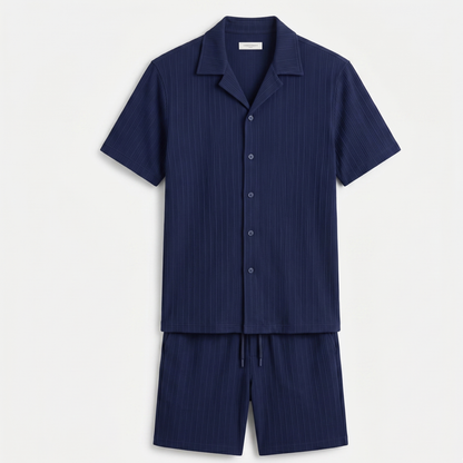 Breathable Men's Shirt and Shorts Set Summer