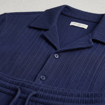 Breathable Men's Shirt and Shorts Set Summer