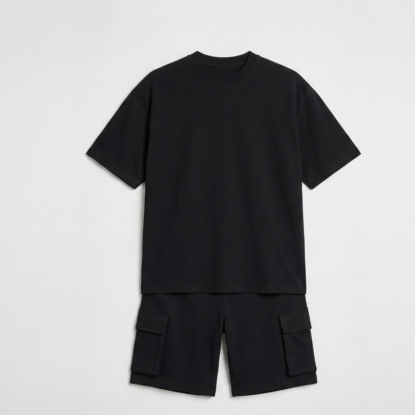 Lightweight Casual T-Shirt and Cargo Shorts Set Men Summer