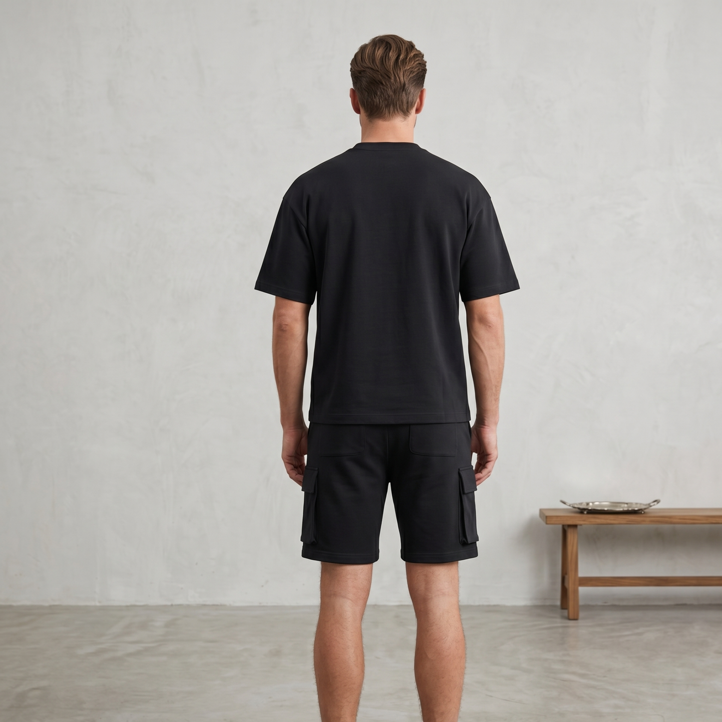 Lightweight Casual T-Shirt and Cargo Shorts Set Men Summer
