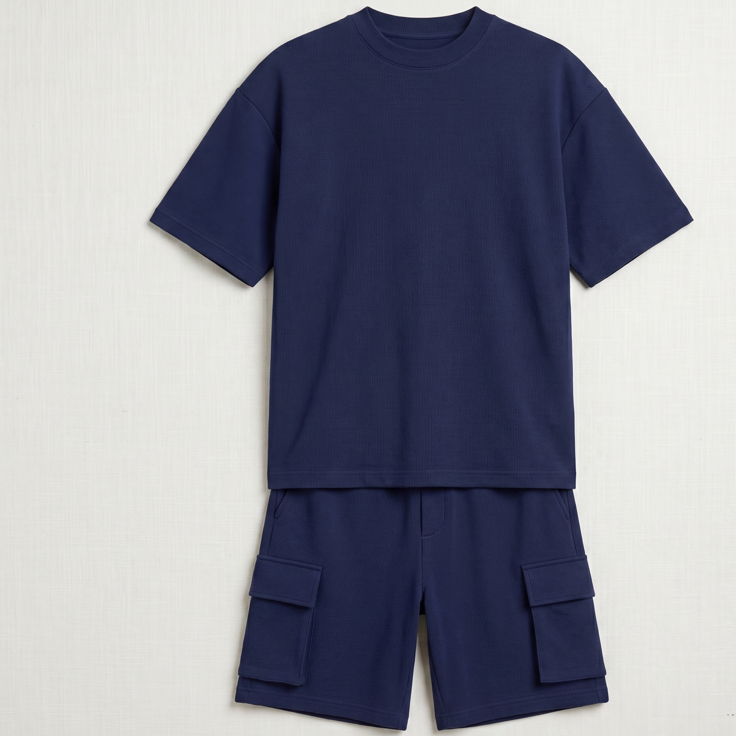 Lightweight Casual T-Shirt and Cargo Shorts Set Men Summer