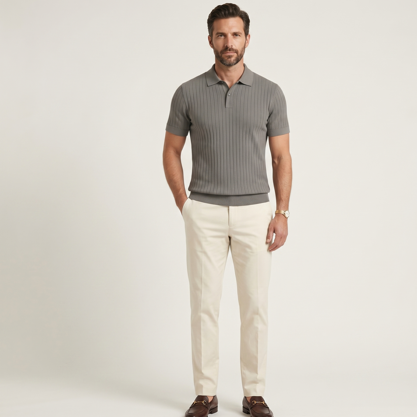 Muscle Fit Polo Shirt Men Casual All Seasons