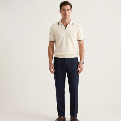 Slim Fit Polo Shirt Men Short Sleeves Summer