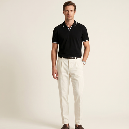 Slim Fit Polo Shirt Men Short Sleeves Summer