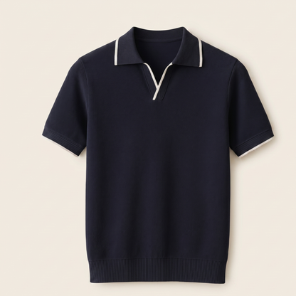 Contrast Trim Slim Fit Polo Shirt Men Summer