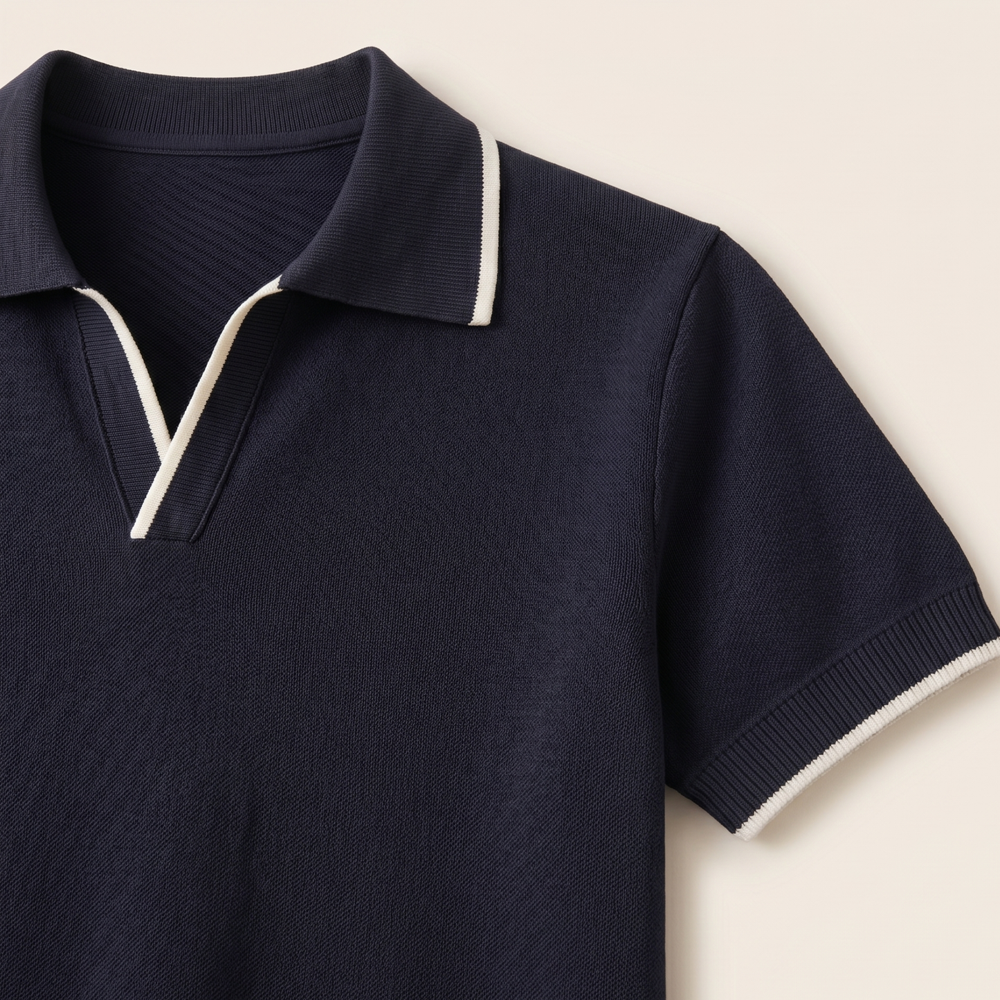Contrast Trim Slim Fit Polo Shirt Men Summer