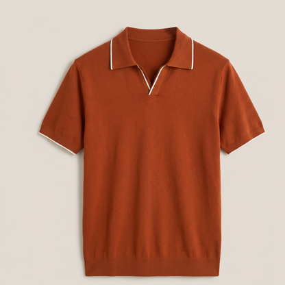 Contrast Trim Slim Fit Polo Shirt Men Summer