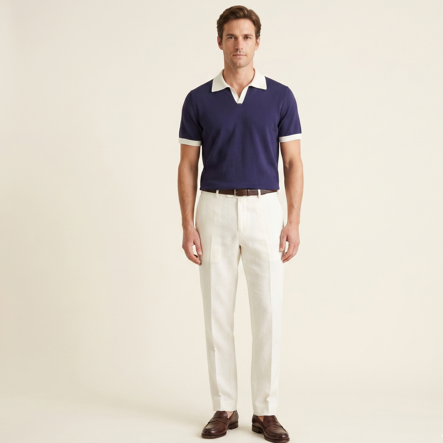 Regular Fit Short Sleeve Polo Shirt Men Casual