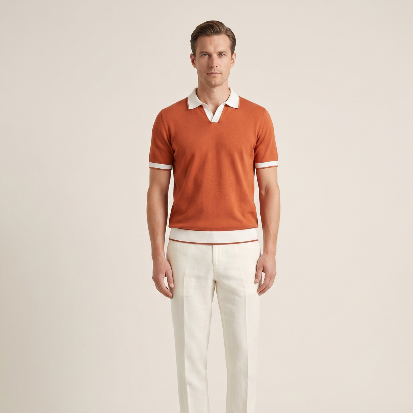 Regular Fit Short Sleeve Polo Shirt Men Casual