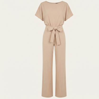 Tie Ribbon Jumpsuit Women Short Sleeved Summer