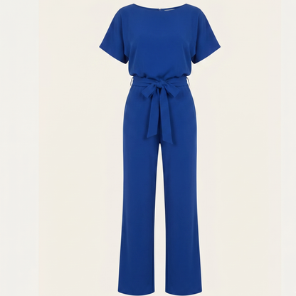 Tie Ribbon Jumpsuit Women Short Sleeved Summer